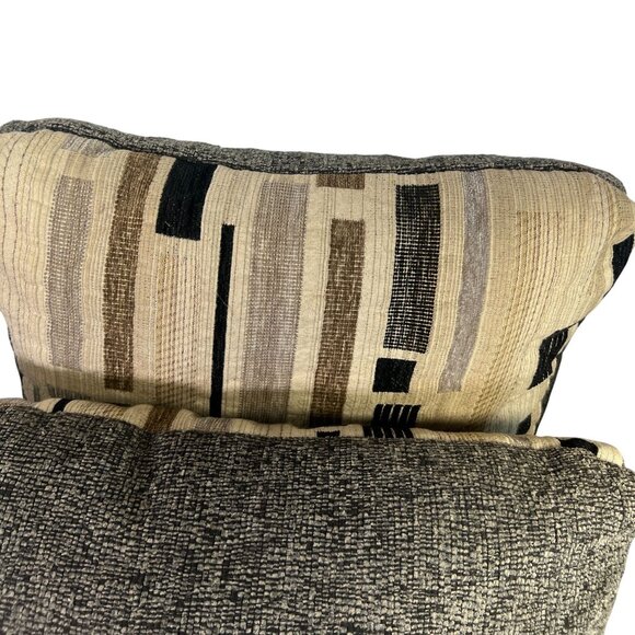 Set Of 2 Geometric Earth Tone Throw Lumbar Pillows 18"x18" Chair Couch Sofa Bed - Picture 3 of 6